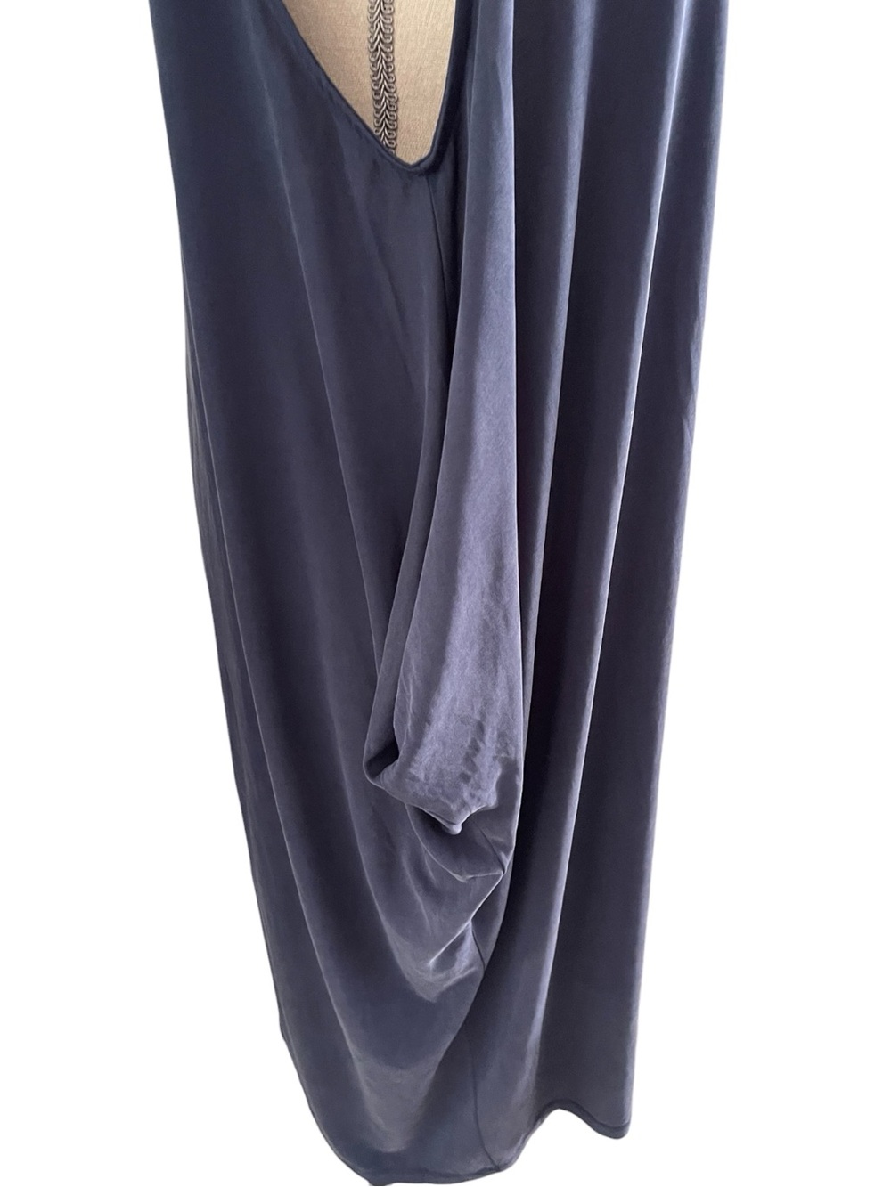 Jolie Indigo Navy Scoop Neck Tank Style Modal Tie Midi Dress (1XL) - Picture 8 of 15